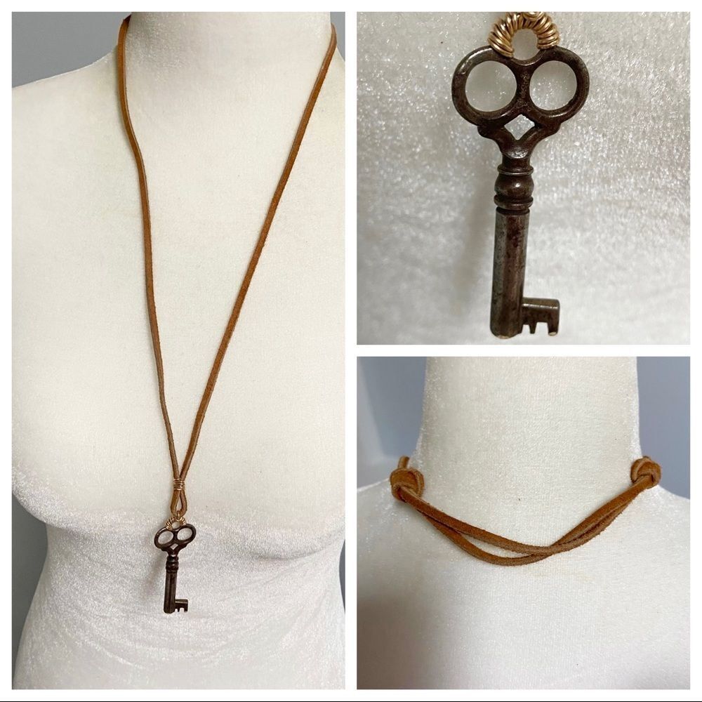 Metal key handmade necklace